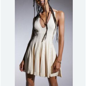 NWT Urban Outfitters Blaire Pointelle Collared Knit Mini Dress Women’s Medium